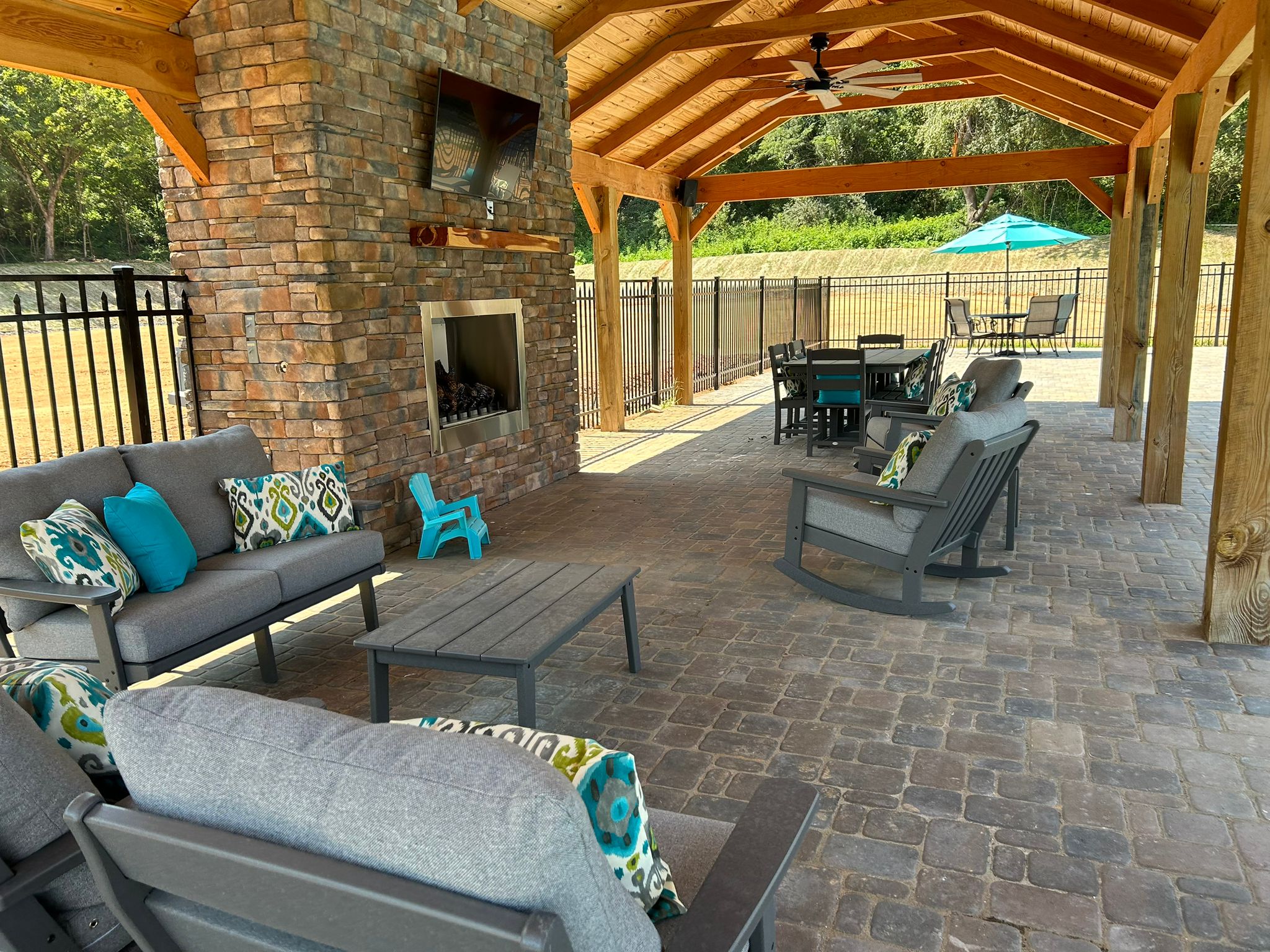Covered Outdoor Fireplace